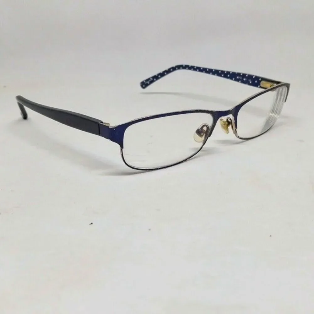 Kate Spade New York Ambrosette Eyeglass Frames-Navy Polka Dots-Rectangle